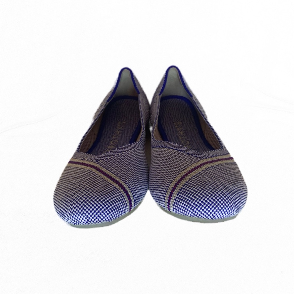 Rothy’s The Flat Round Toe Rare Blue With Reflective Stripe Size 8.5 - Picture 5 of 8